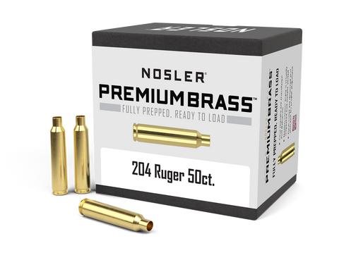 Nosler Premium Unprimed Brass Cases 204 Ruger (50pk)