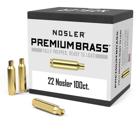 Nosler Premium Unprimed Brass Cases 22 Nosler (100pk)