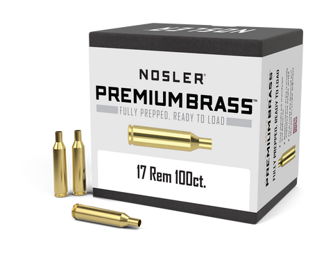 Nosler Premium Unprimed Brass Cases 17 Remington (100pk)