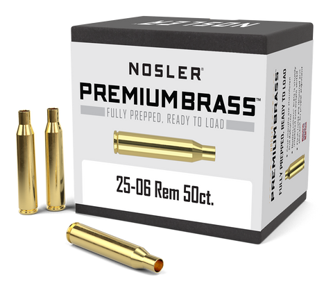 Nosler Premium Unprimed Brass Cases 25-06 Remington (50pk)