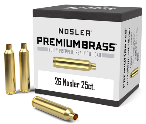 Nosler Premium Unprimed Brass Cases 26 Nosler (25pk)