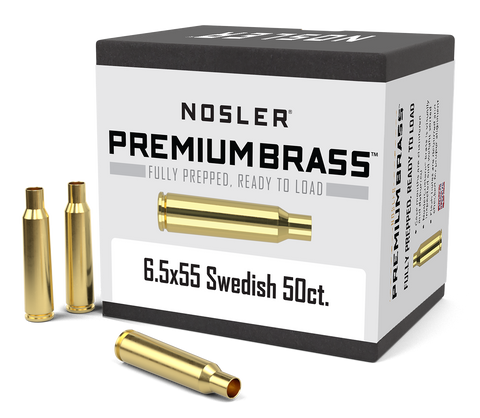 Nosler Premium Unprimed Brass Cases 6.5x55 Swedish Mauser (50pk)