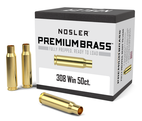 Nosler Premium Unprimed Brass Cases 308 Winchester (50pk)