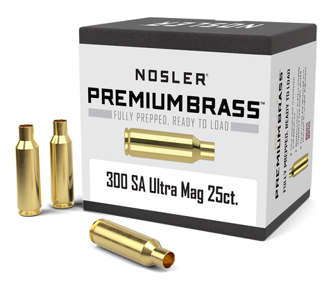 Nosler Premium Unprimed Brass Cases 300 Remington Short Action Ultra Magnum (SAUM) (25pk)