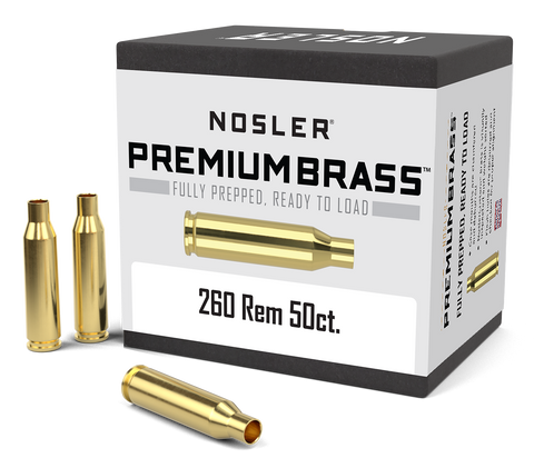 Nosler Premium Unprimed Brass Cases 260 Remington (50pk)