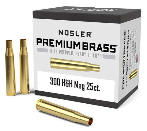 Nosler Premium Unprimed Brass Cases 300 H&H Magnum (25pk)