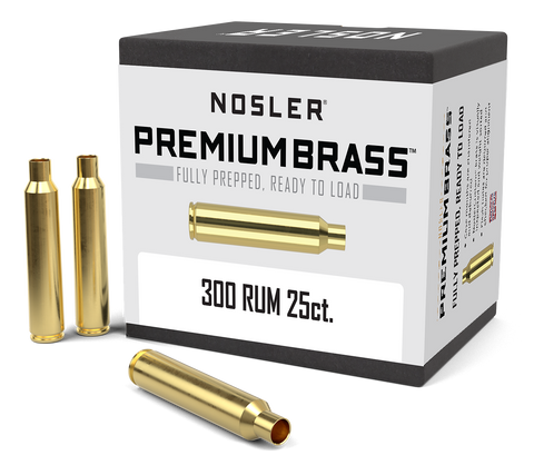 Nosler Premium Unprimed Brass Cases 300 Remington Ultra Magnum (25pk)