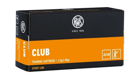 RWS Club Ammunition 22 Long Rifle (22LR) 40 Grain Solid Point (50pk)