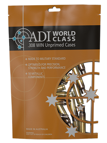 ADI Unprimed Brass Cases 308 Win (50pk)