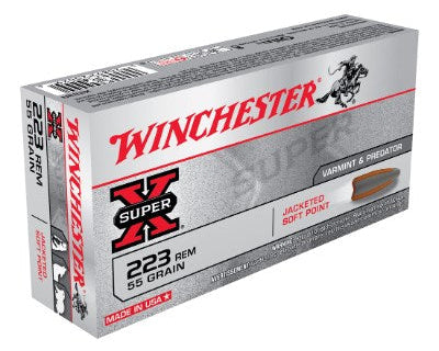 Winchester Super-X 223 Remington Ammunition 55 Grain Pointed Soft Point (20pk)