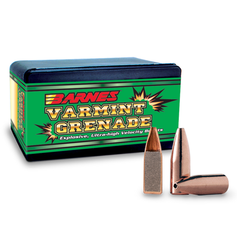 Barnes Varmint Grenade Bullets 22 Caliber (224 Diameter) 50 Grain Hollow Point Lead-Free (100pk)