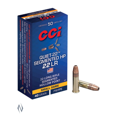 CCI Quiet Ammunition 22LR 40 Grain Segmented Lead Hollow Point (50pk) (970)