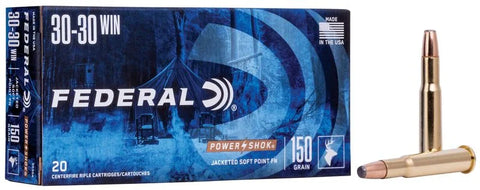 Federal Power-Shok Ammunition 30-30 Winchester 150 Grain Soft Point Flat Nose (20pk)