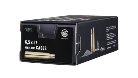 RWS Unprimed Brass Cases 6.5x57 (100pk)