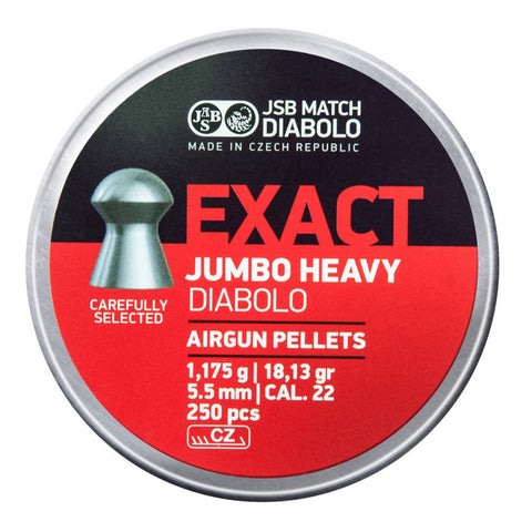 JSB Exact Jumbo Heavy Diabolo 22 Cal Air Pellets 18.13gr / 1,175g (250pk)