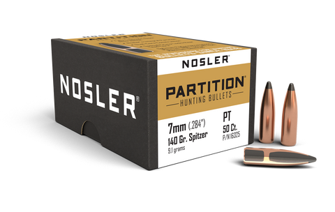 Nosler Partition Bullets 284 Caliber, 7mm (284 Diameter) 140 Grain Spitzer (50pk)