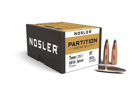 Nosler Partition Bullets 284 Caliber, 7mm (284 Diameter) 150 Grain Spitzer (50pk)