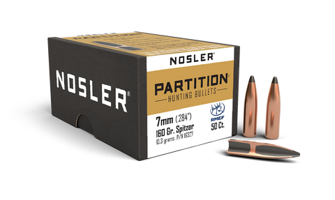 Nosler Partition Bullets 284 Caliber, 7mm (284 Diameter) 160 Grain Spitzer (50pk)