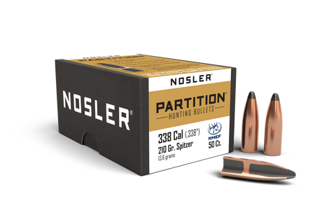 Nosler Partition Bullets 338 Caliber (338 Diameter) 210 Grain Spitzer (50pk)