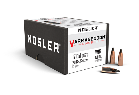 Nosler Varmageddon Bullets 17 Caliber (.172 Diameter) 20 Grain Flat Base Tipped (100pk)