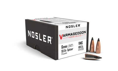 Nosler Bullets 6mm (243 Diameter) 55 Grain Tip Varmageddon (100Pk)