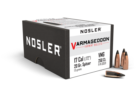 Nosler Varmageddon Bullets 17 Caliber (.172 Diameter) 20 Grain Tipped Flat Base (250Pk)