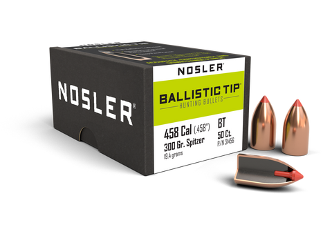 Nosler Ballistic Tip Hunting Bullets 458 Caliber (458 Diameter) 300 Grain Spitzer (50pk)