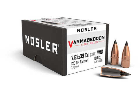 Nosler Bullets 7.62x39mm (310 Diameter) 123 Grain Tip Varmageddon (100Pk)