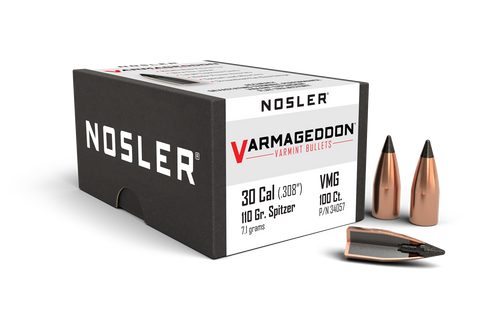 Nosler Bullets 30 Cal (308 Diameter) 110 Grain Tip Varmageddon (100Pk)