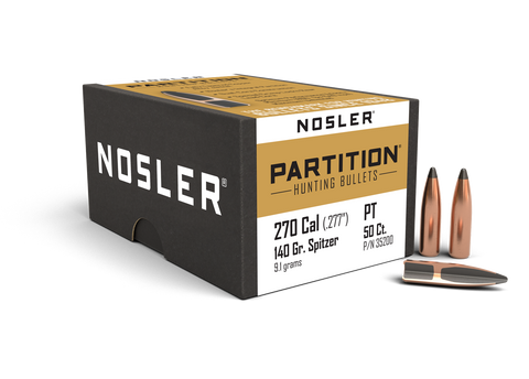 Nosler Partition Bullets 270 Caliber (277 Diameter) 140 Grain Spitzer (50pk)