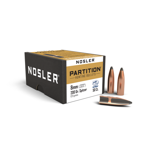 Nosler Partition Bullets 8mm (323 Diameter) 200 Grain Spitzer (50pk)