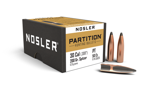 Nosler Partition Bullets 30 Caliber (308 Diameter) 200 Grain Spitzer (50pk)