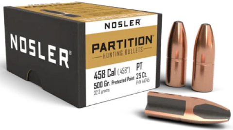 Nosler Partition 45-70 (.458" Diameter) 500gr Protected Point Bullet (25pk)