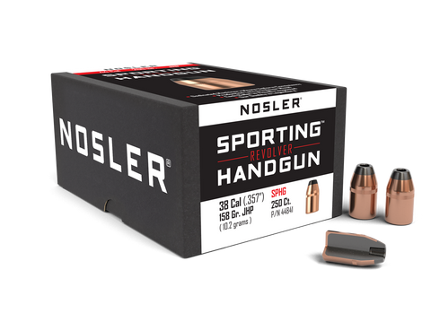 Nosler Sporting Handgun Bullets 38 Caliber (357 Diameter) 158 Grain Jacketed Hollow Point (250pk)