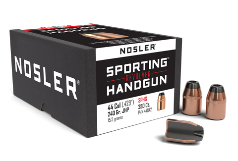 Nosler Sporting Handgun 44 Cal (.429" Diameter) 240 Grain Jacketed Hollow Point (250pk)