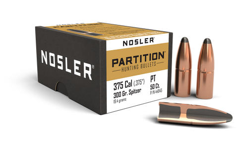 Nosler Partition Bullets 375 Caliber (375 Diameter) 300 Grain Spitzer (50pk)