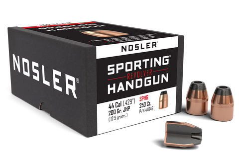 Nosler Sporting Handgun Bullets 44 Caliber (429 Diameter) 200 Grain Jacketed Hollow Point (250pk)