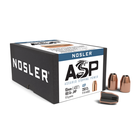 Nosler Sporting Handgun Bullets 40 S&W, 10mm Auto (400 Diameter) 180 Grain Jacketed Hollow Point (250pk)