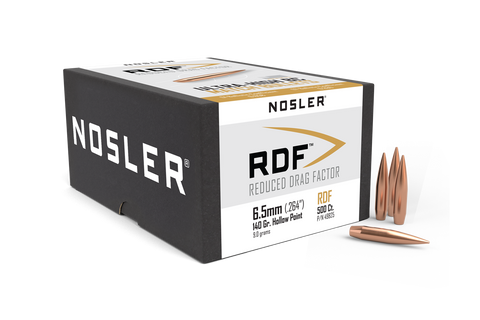 Nosler RDF Bullets 6.5mm (264 Diameter) 140 Grain Hollow Point Boat Tail (500Pk)