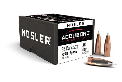 Nosler AccuBond Bullets 35 Caliber (358 Diameter) 225 Grain Bonded Spitzer Boat Tail (50pk)