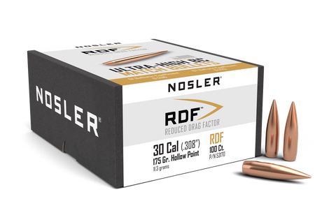 Nosler RDF Bullets 30 Caliber (308 Diameter) 175 Grain Hollow Point Boat Tail (100pk)