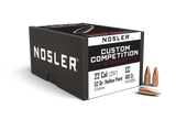 Nosler Custom Competition Bullets 22 Caliber (224 Diameter) 52 Grain Hollow Point Boat Tail (100Pk)