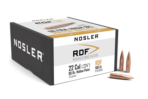 Nosler RDF Bullets 22 Caliber 85 Grain Hollow Point Boat Tail (100pk)