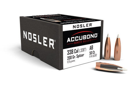 Nosler AccuBond Bullets 338 Caliber (338 Diameter) 200 Grain Bonded Spitzer (50pk)