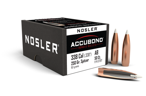 Nosler AccuBond Bullets 338 Caliber (338 Diameter) 250 Grain Bonded Spitzer (50pk)