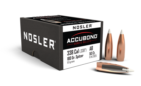 Nosler AccuBond Bullets 338 Caliber (338 Diameter) 180 Grain Bonded Spitzer Boat Tail (50pk)