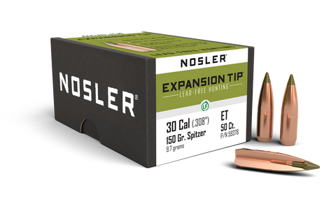 Nosler E-Tip Bullets 30 Caliber (308 Diameter) 150 Grain Spitzer Boat Tail Lead-Free (50pk)