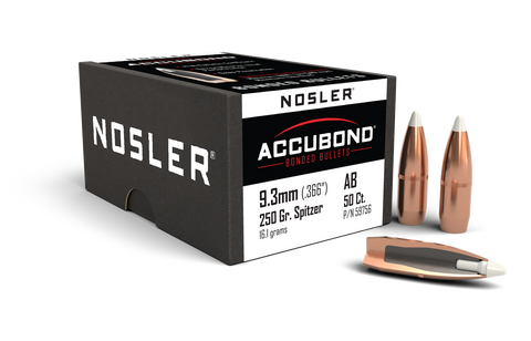 Nosler Accubond 9.3MM (.366" Diameter) 250 Grain Spitzer (50pk)