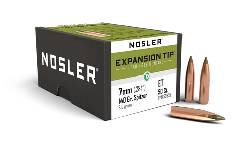 Nosler E-Tip Bullets 284 Caliber, 7mm (284 Diameter) 140 Grain Spitzer Boat Tail Lead-Free (50pk)