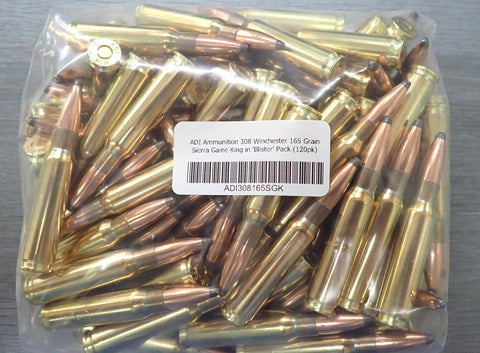 ADI Ammunition 308 Winchester 165 Grain Sierra Game King in 'Blister' Pack (120pk)